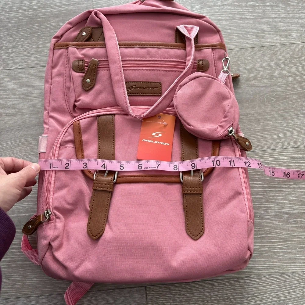 NWT Maelstrom Unisex Pink Buckle Circular Pouch Travel Backpack Baby Diaper Bag‎